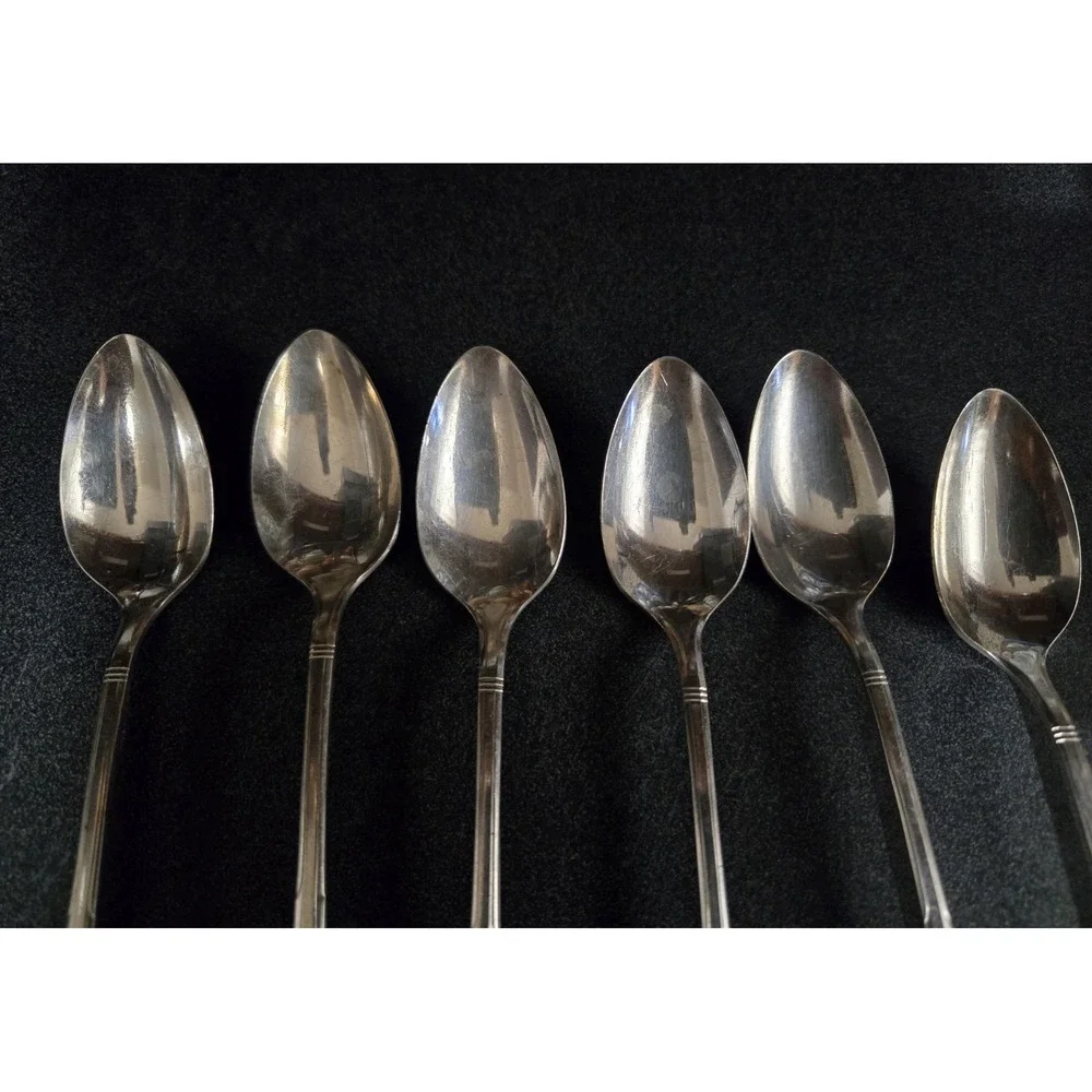 6 Pc Oneida REVERIE Iced Tea Spoons  Nobility Plate 1937 Flatware Silverware